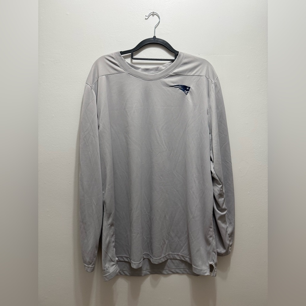 Nike Gray New England Patriots Sideline Coach Performance Long Sleeve TShirt XXL
